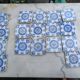 17 old tiles from Desvres Fourmaintraux-Courquin – 11 × 11 cm 19th century