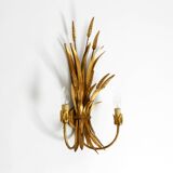 Beautiful large 70s gold-plated 2-armed metal wall lamp by Hans Kögl