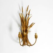 Beautiful large 70s gold-plated 2-armed metal wall lamp by Hans Kögl