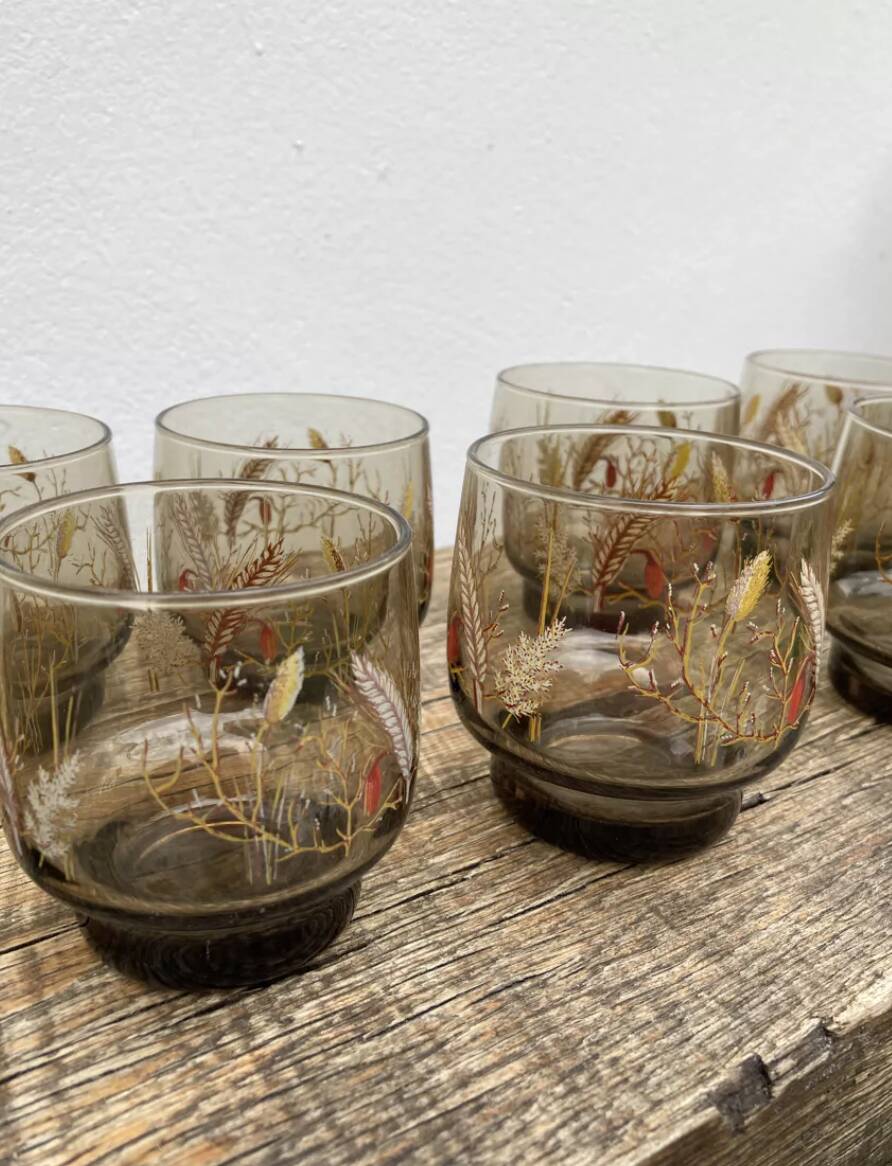 8 country water glasses