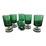 6 verres apéritif Luminarc Cavalier couleur vert bouteille