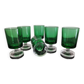 6 verres apéritif Luminarc Cavalier couleur vert bouteille