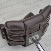 1970s, Scandinavian swivel chair, original condition, artificial leather, chrome steel.