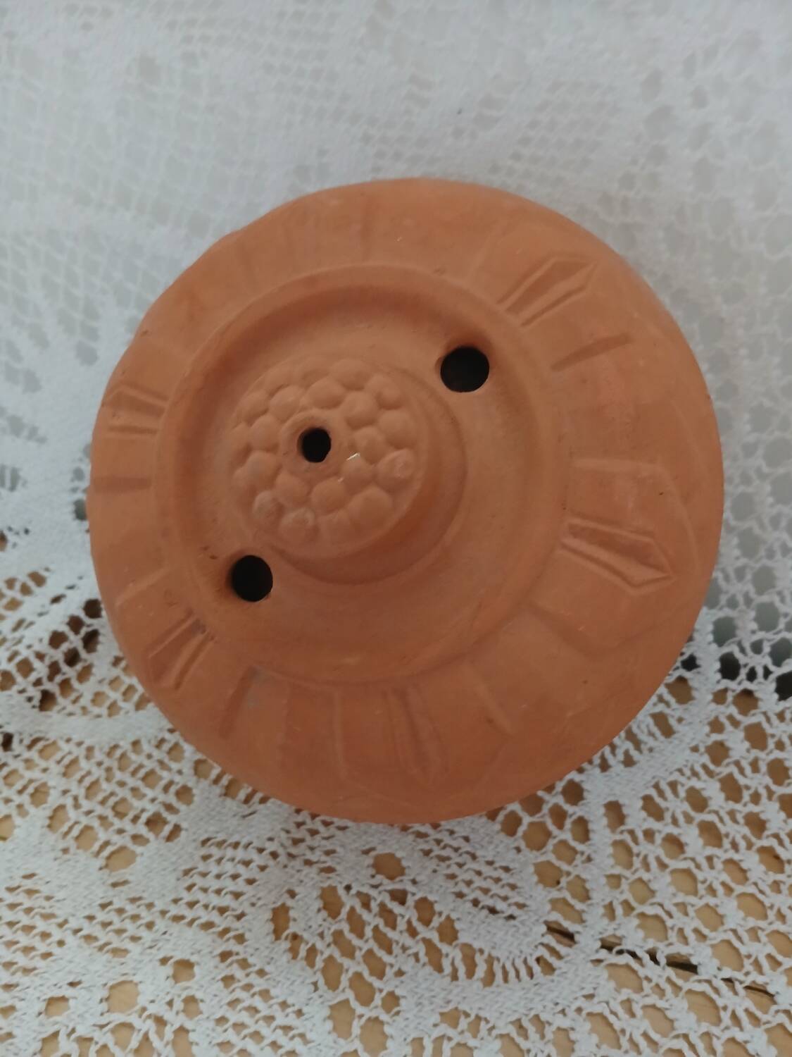 Terracotta butter dish with dome