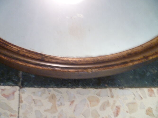 Paire de miroirs muraux oval en bakélite 60's