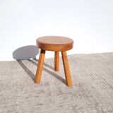 Low tripod stool in ash