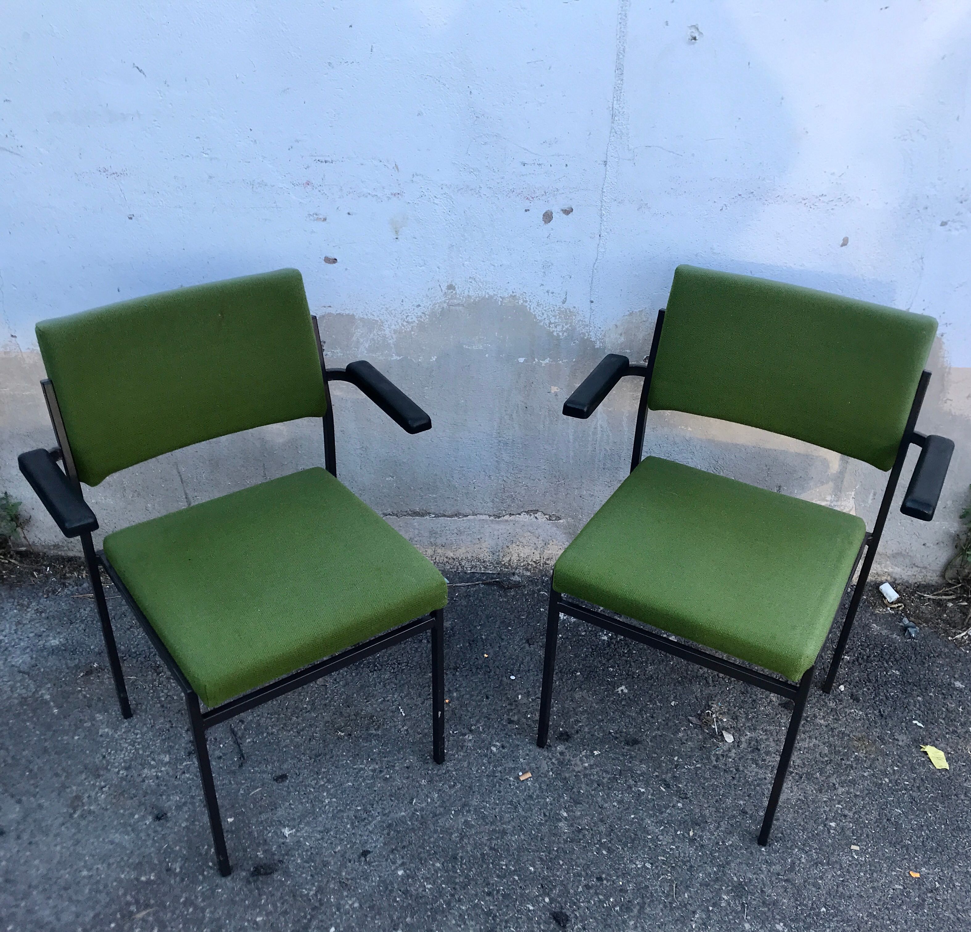 27 armchairs - modern - vintage - metal feet - 1960