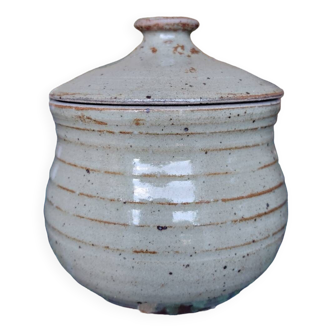 Small artisanal stoneware and ceramic pot