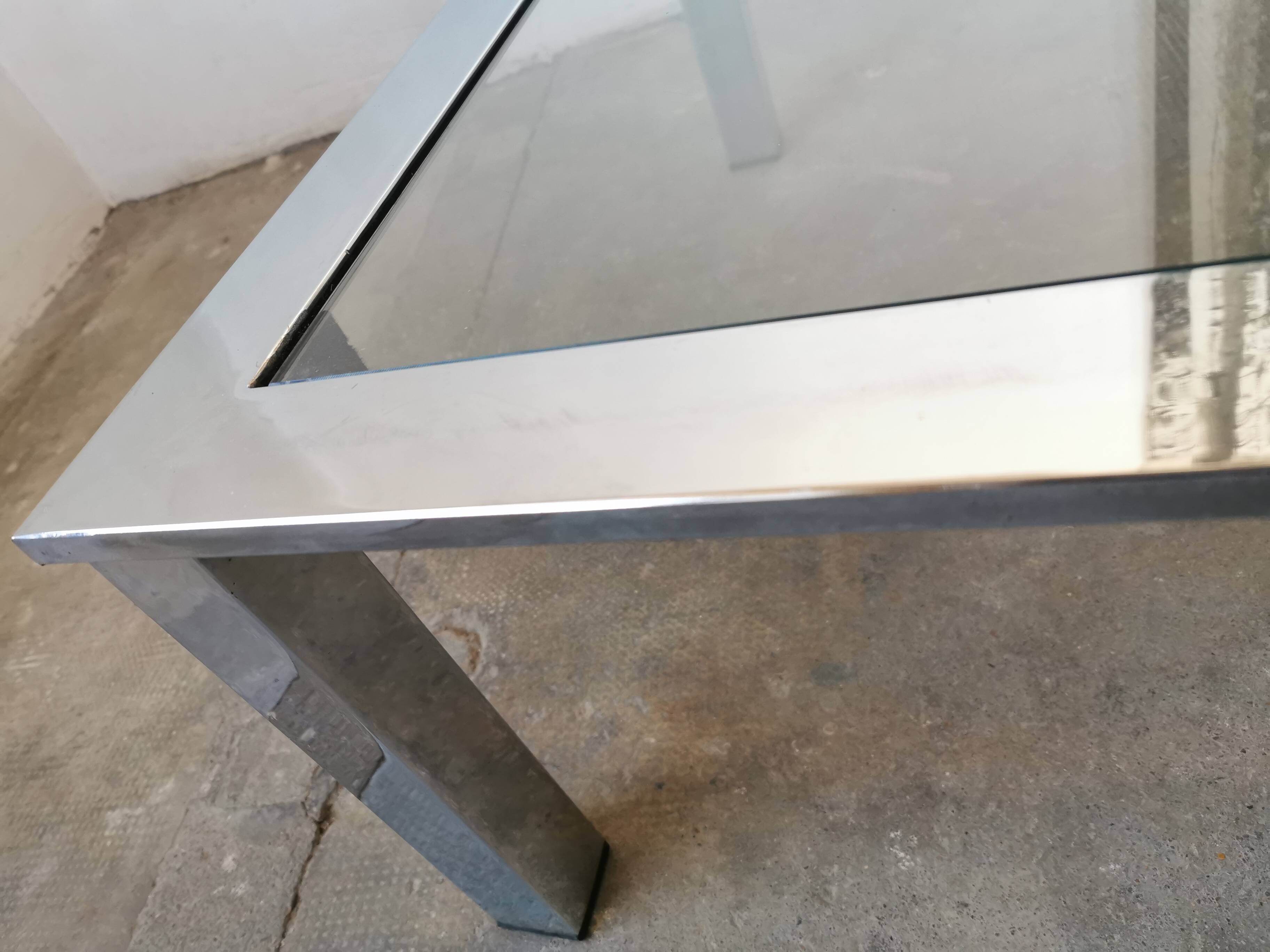 Chrome and glass coffee table, 70s design