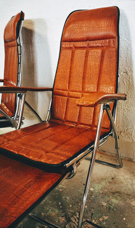 Pair of Italian reclining chairs Maule Marga from the 1970s