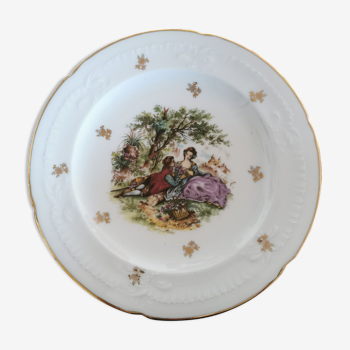 Romantic fragonnard porcelain plate with fragonnard decoration