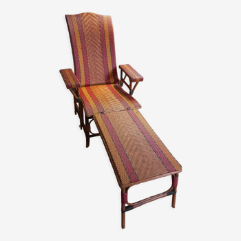 Lounge chair / rattan deckchair early twentieth century