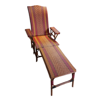 Lounge chair / rattan deckchair early twentieth century