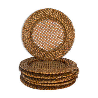 6 rattan and canning plate bottoms