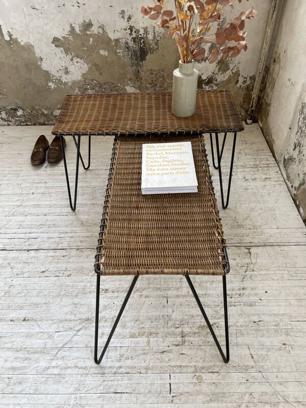 Duo de tables osier RaouDuo de tables osier Raoul Guysl Guys