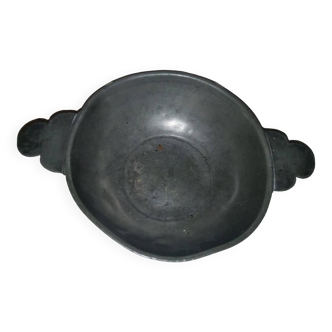 Eared dish, pewter