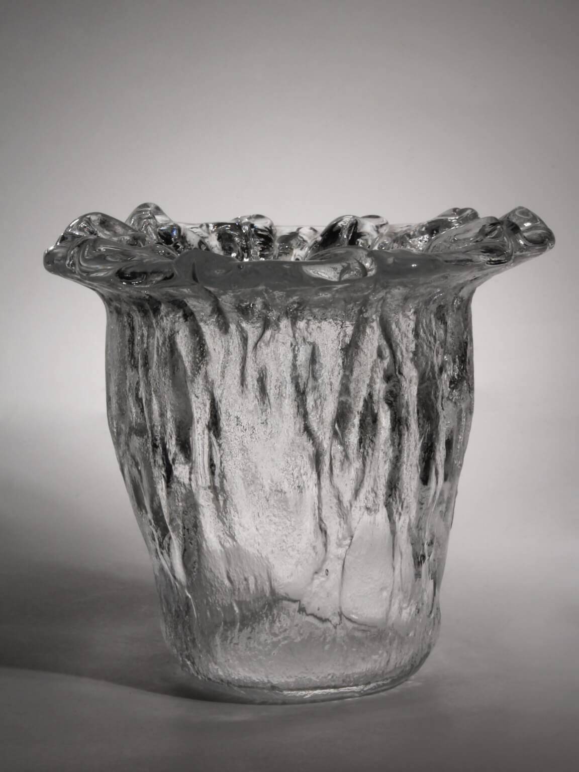 Uno Westerberg Organic Massive Glass Vase, For Pukeberg, 1960s, Sweden