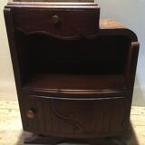 Bedside solid oak and beige marble