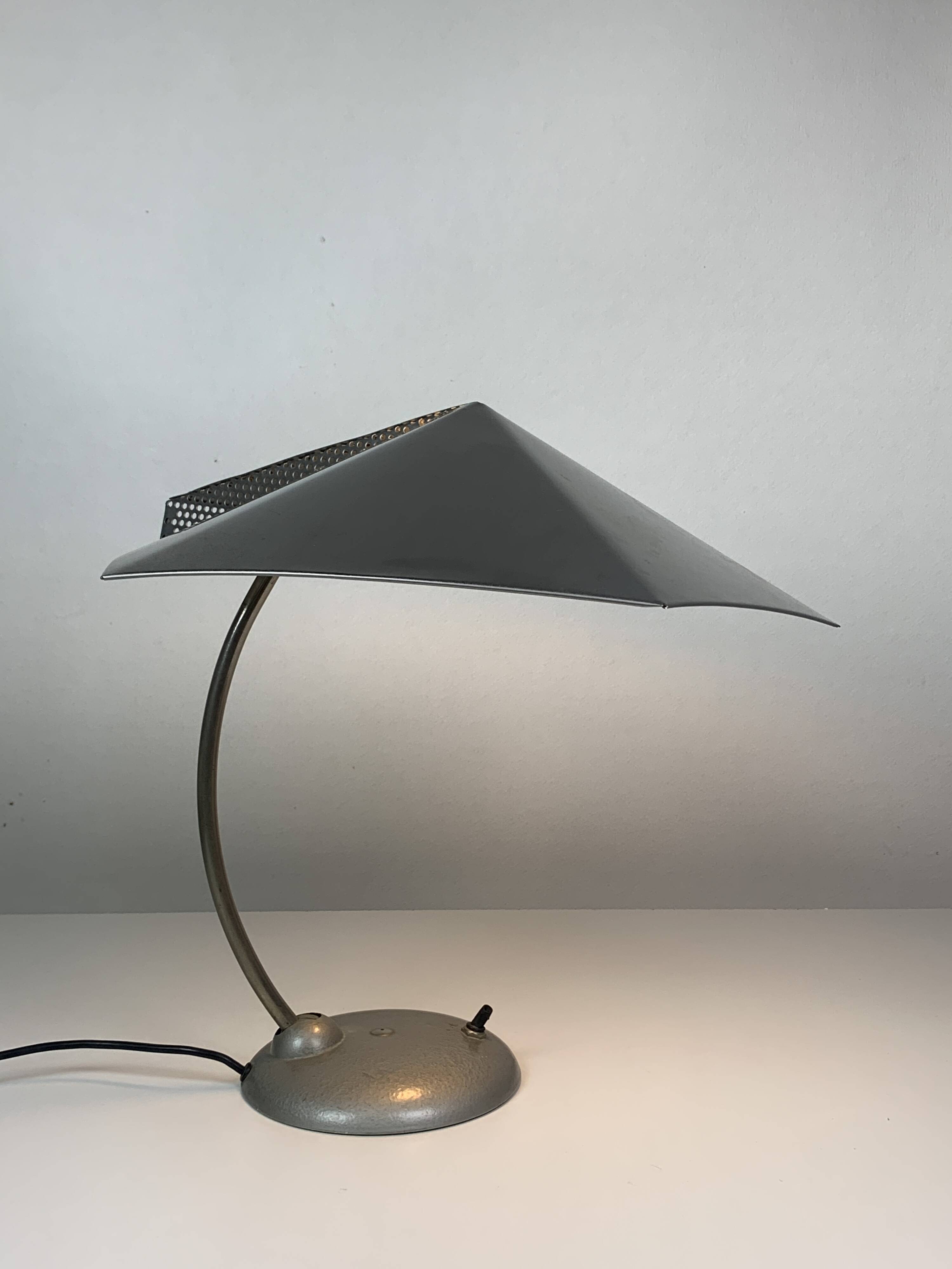 Modernist metal Bauhaus desk lamp, 1960s