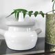 Vintage White Glazed Stoneware Steamer / Tea Infuser – Signed Louveau
