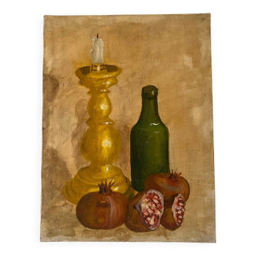 Huile sur toile « nature morte » 1973