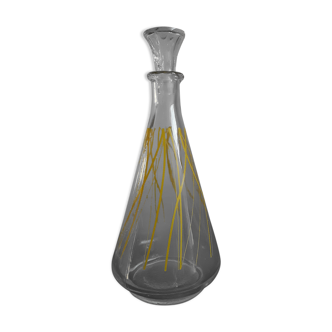 Carafe vintage en verre avec bouchon