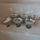 6 antique stainless steel ice cream cups