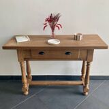 Console / Table d’appoint en chêne massif rénovée