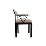 Mid Modern Ettore Sottsass Lodge Italian Black Metal and Wool Chairs, Set of Six