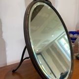 Antique mirror to place or hang – Louis XVI style, bronze, beveled glass