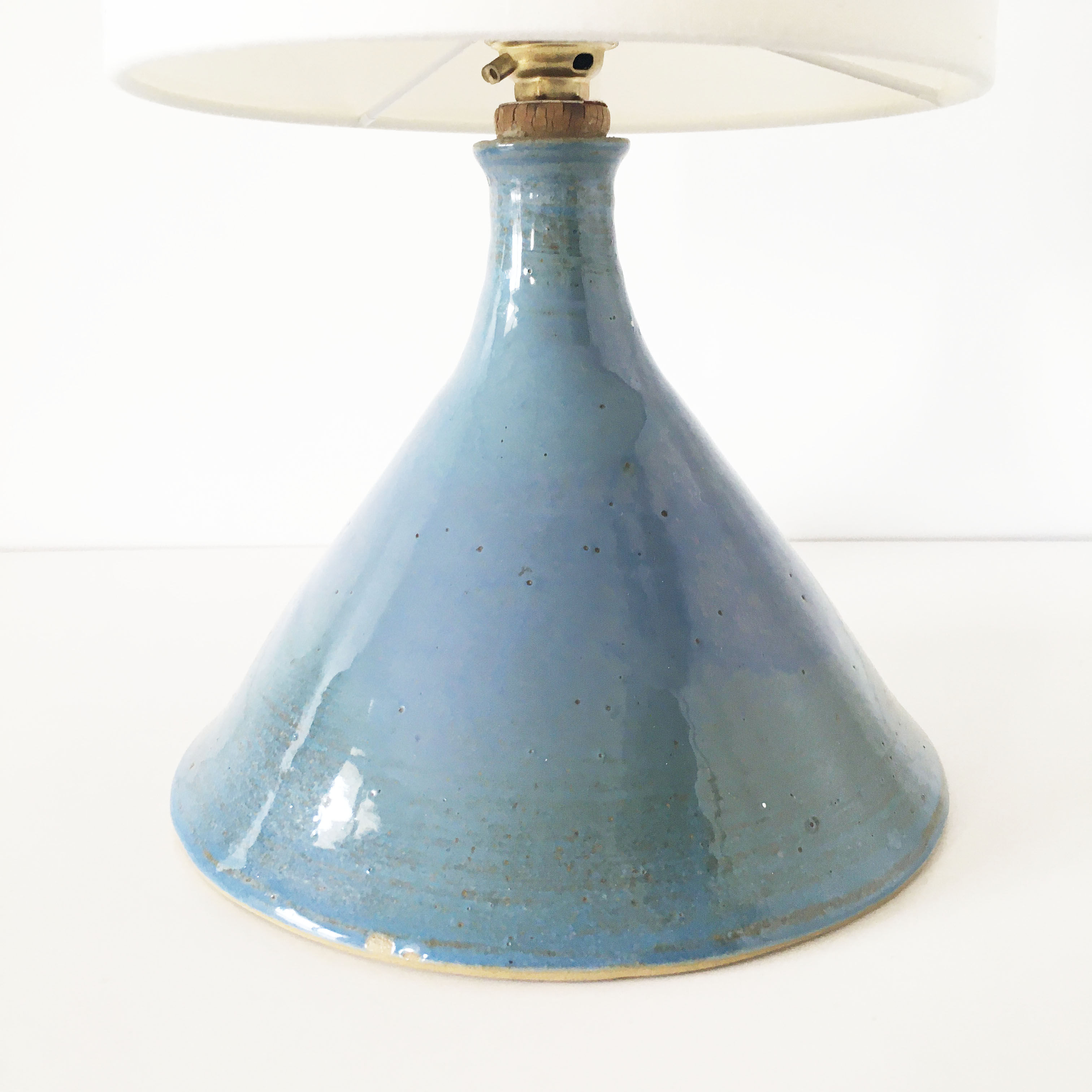 Vintage blue sandstone lamp 1960