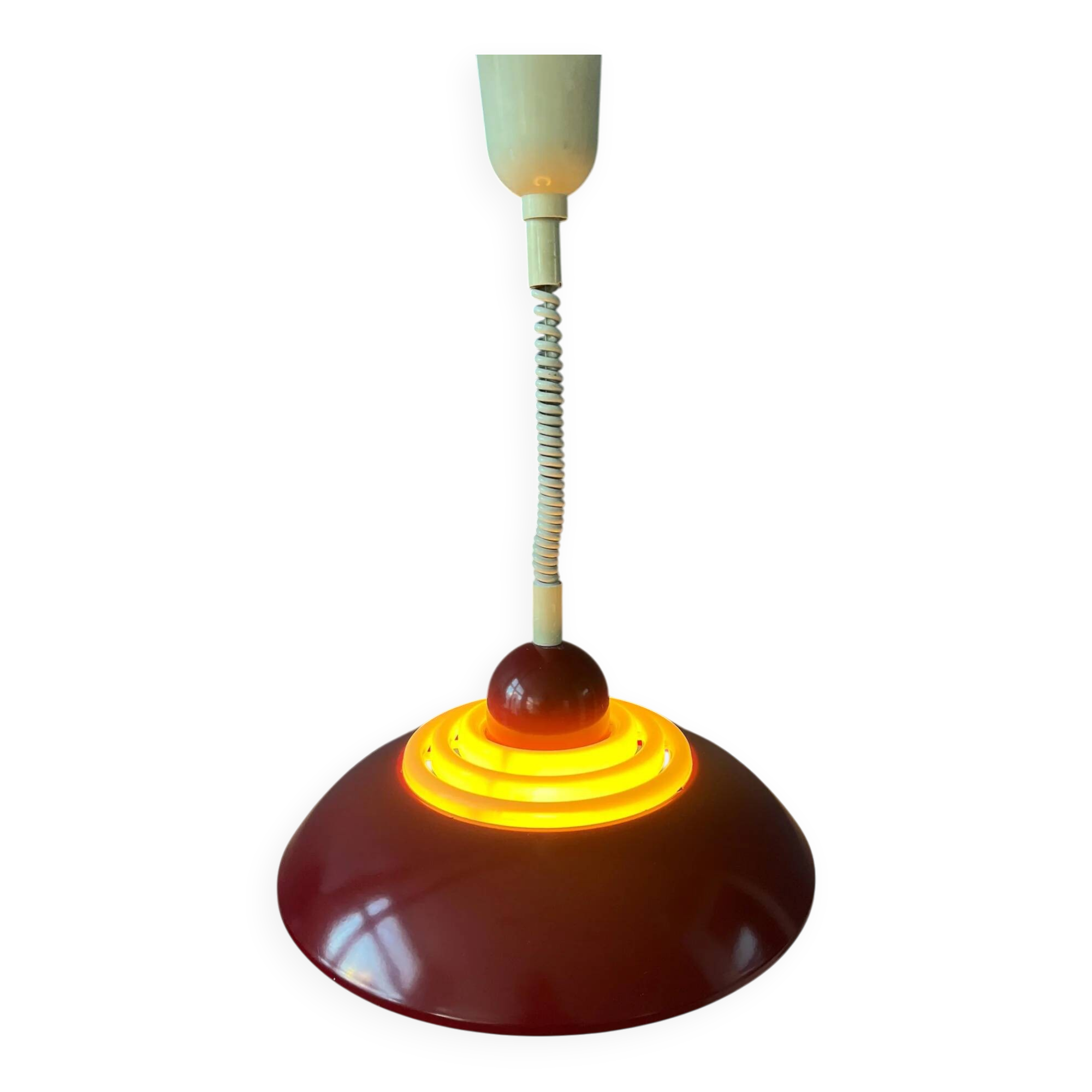 Suspension rouge scandinave de style futuriste par Knud Christensen