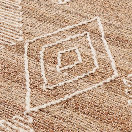 Berber-style rug in natural jute 120 x 170 cm