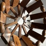 Vintage turned wooden table basket