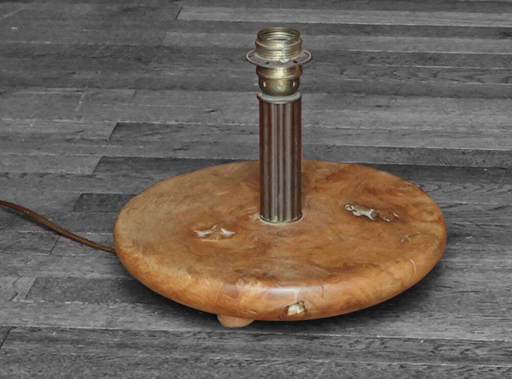 Old vintage solid wood lamp base