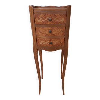 Antique bedside table with rosewood marquetry