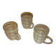 Set of 3 small glass beer mugs/glasses