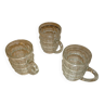Set of 3 small glass beer mugs/glasses