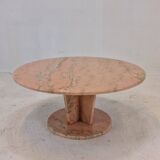 Round Italian Marble Coffee or Side Table, 1980's