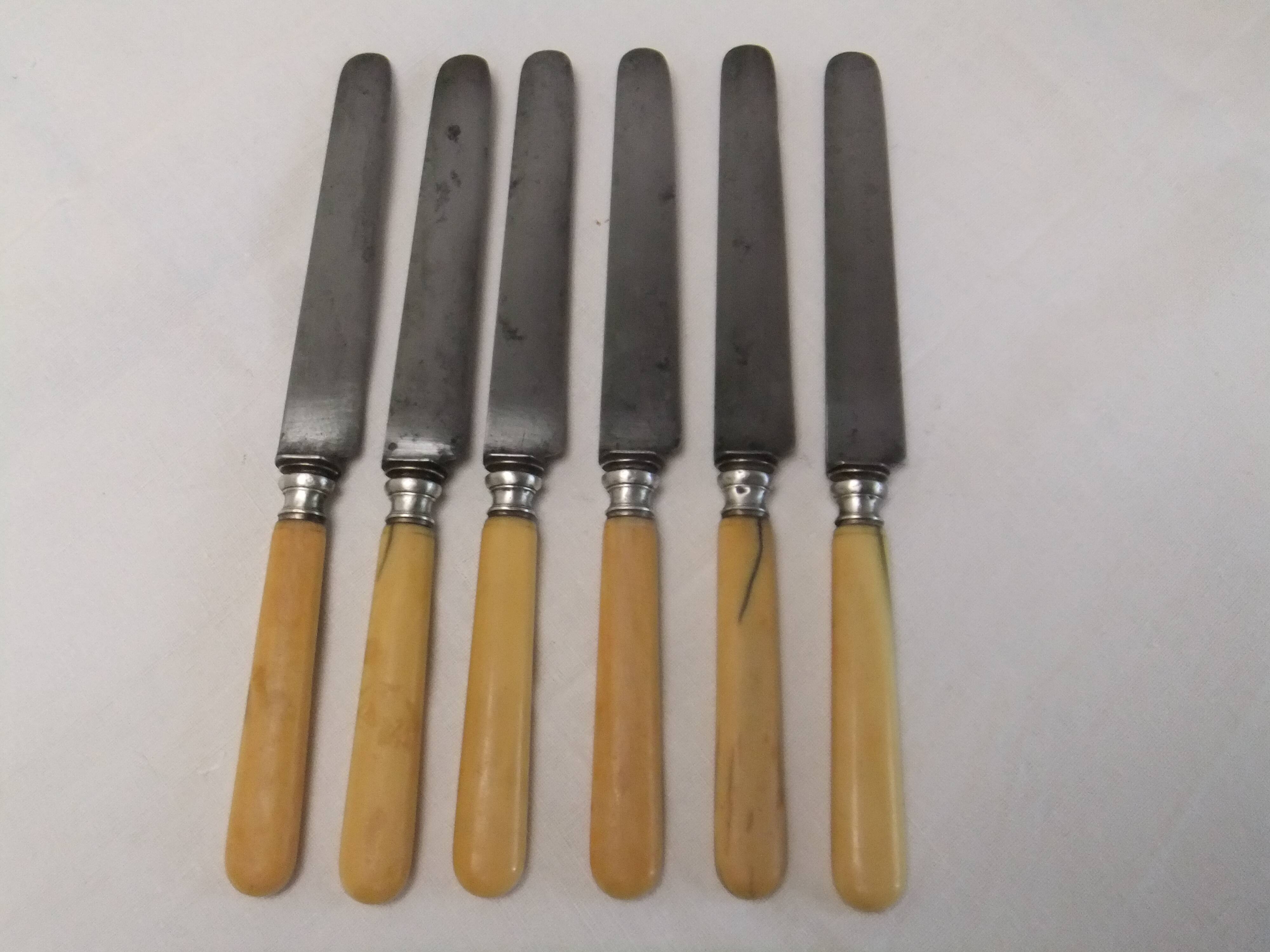 Old cutlery table knives Touron Edme Parisot