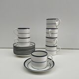 set of 7 coffee cups + saucers - vintage Rörstrand - Scandinavian design