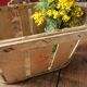 Wooden crate with slats strapping stamp mussy red storage