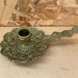Antique Vintage Gilt Bronze Cellar Raz Hand Candle Holder