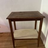 Pedestal table, side table, coffee table in old wood