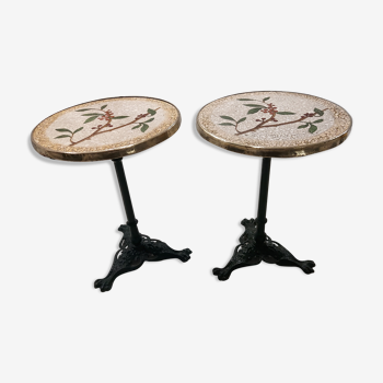 Pair of gueridon tables from Parisian bistro 1900s