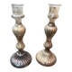 Pair of eglomisé candlesticks