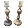 Pair of eglomisé candlesticks