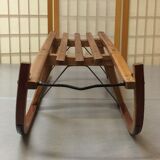 Vintage beech sledge Davos Germina 60/70 made in Gdr