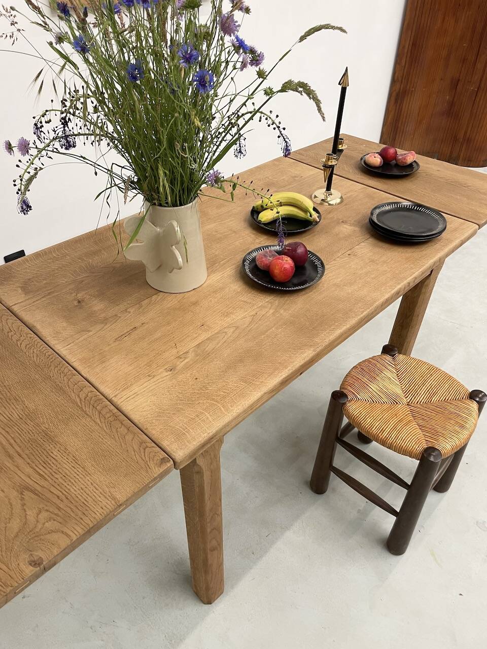 Oak farmhouse table 120cm + 200cm extensions