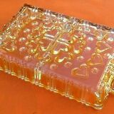 Rectangular-shaped servant dish Yellow tinted glass